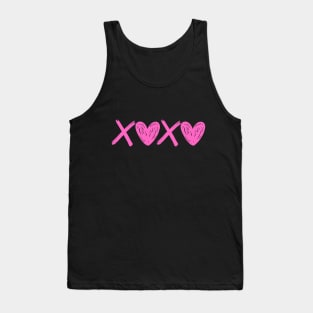 Xoxo Hearts - Hugs And Kisses Pink Color Tank Top